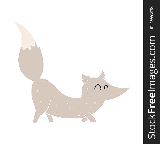 flat color illustration of little wolf. flat color illustration of little wolf