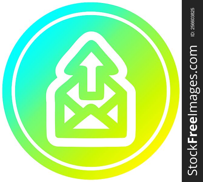 send email circular icon with cool gradient finish. send email circular icon with cool gradient finish