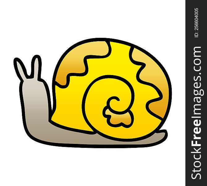 gradient shaded quirky cartoon snail. gradient shaded quirky cartoon snail
