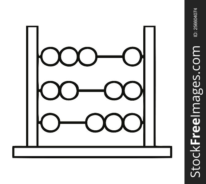 line drawing cartoon of a maths abacus