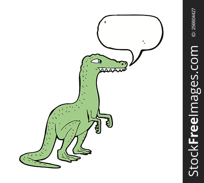 Cartoon Dinosaur With Speech Bubble