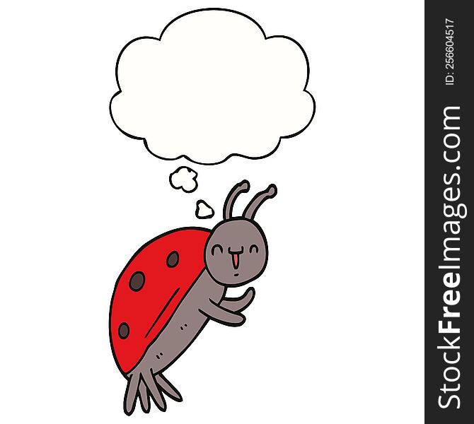 cute cartoon ladybug with thought bubble. cute cartoon ladybug with thought bubble
