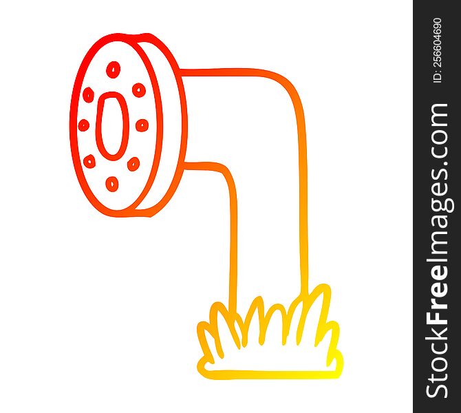 warm gradient line drawing of a cartoon pipe