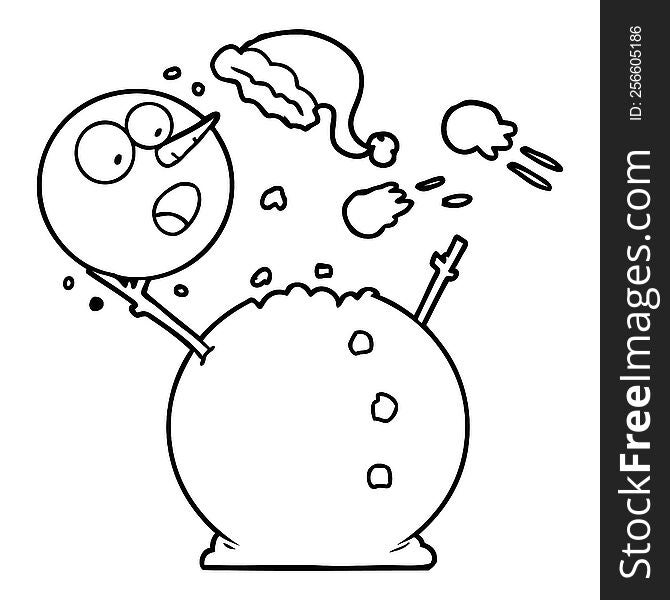 snowman in snowball fight. snowman in snowball fight