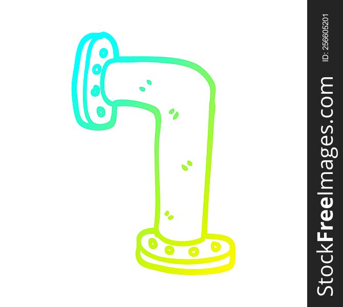 Cold Gradient Line Drawing Cartoon Water Pipe