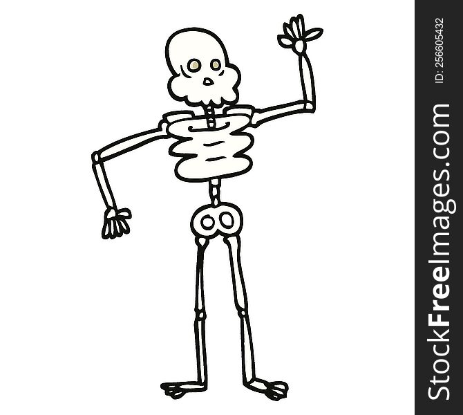 Comic Book Style Cartoon Skeleton