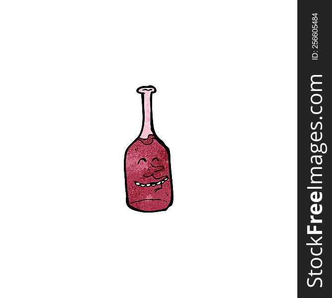 cartoon red wine bottle