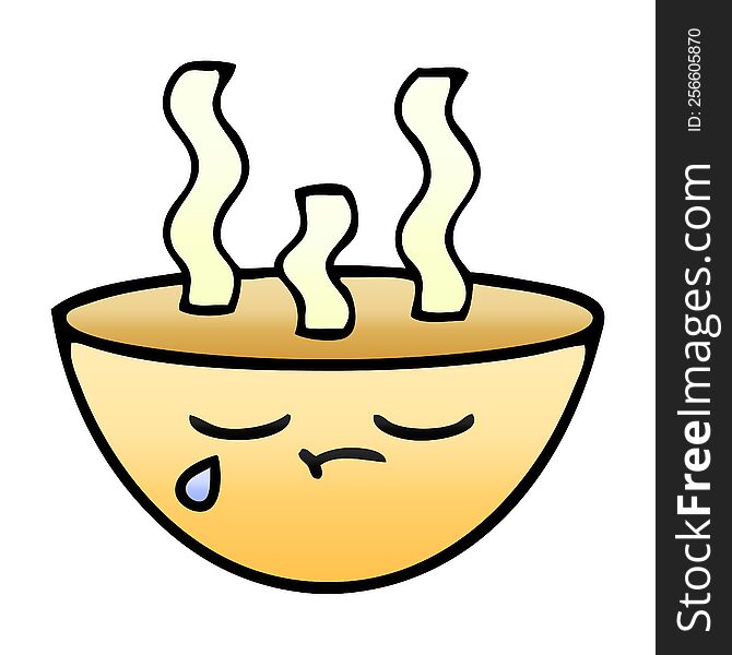 Gradient Shaded Cartoon Bowl Of Hot Soup