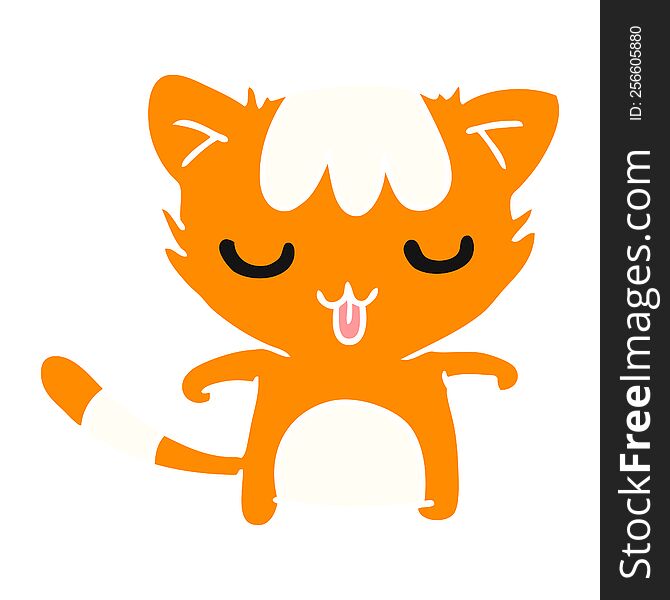 Cartoon Of A Kawaii Cute Cat