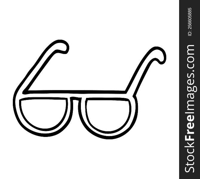 line drawing cartoon glasses