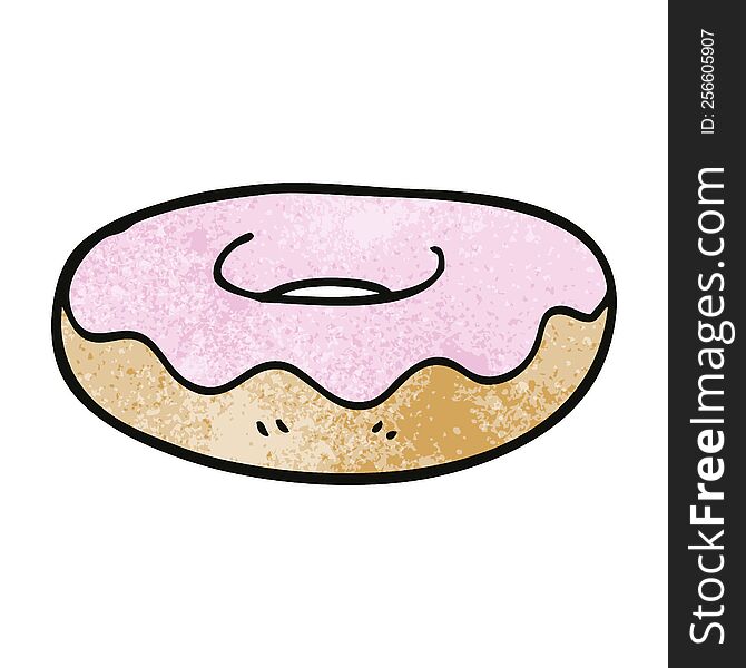 cartoon doodle iced donut