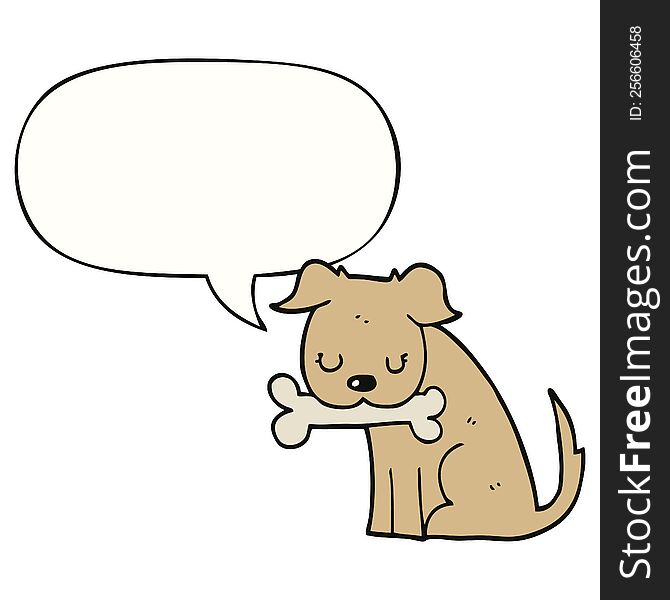 Cartoon Dog And Speech Bubble