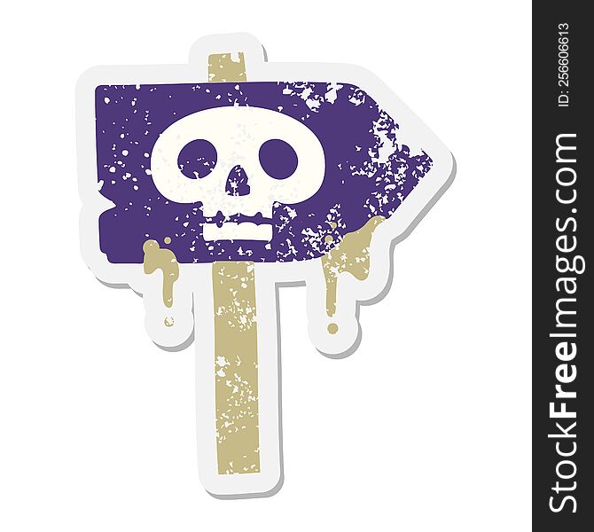 spooky halloween sign post grunge sticker