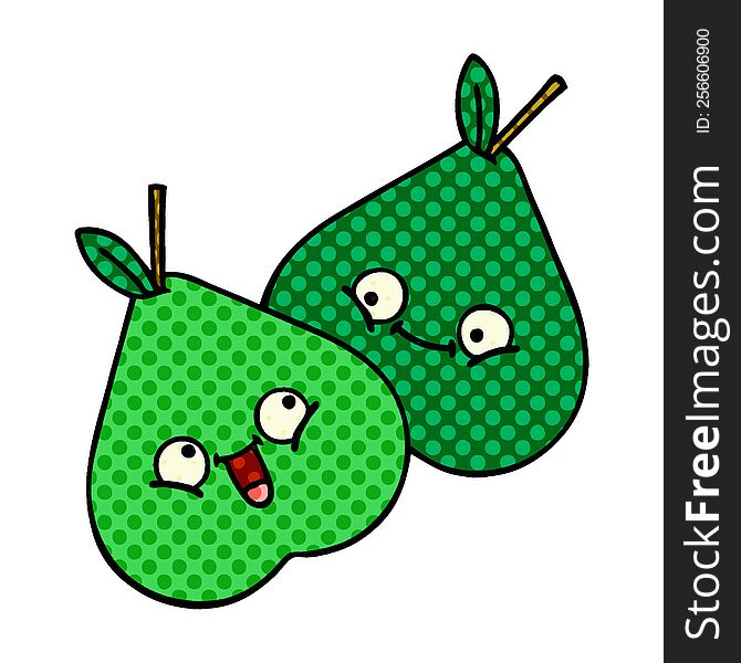 Comic Book Style Cartoon Pears