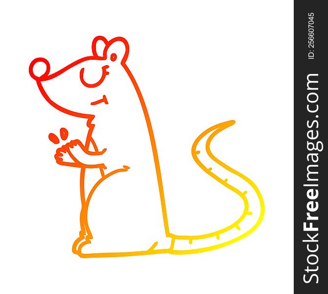 Warm Gradient Line Drawing Cartoon White Mouse