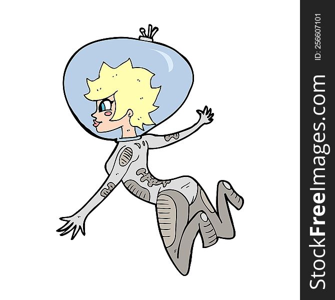 Cartoon Space Woman