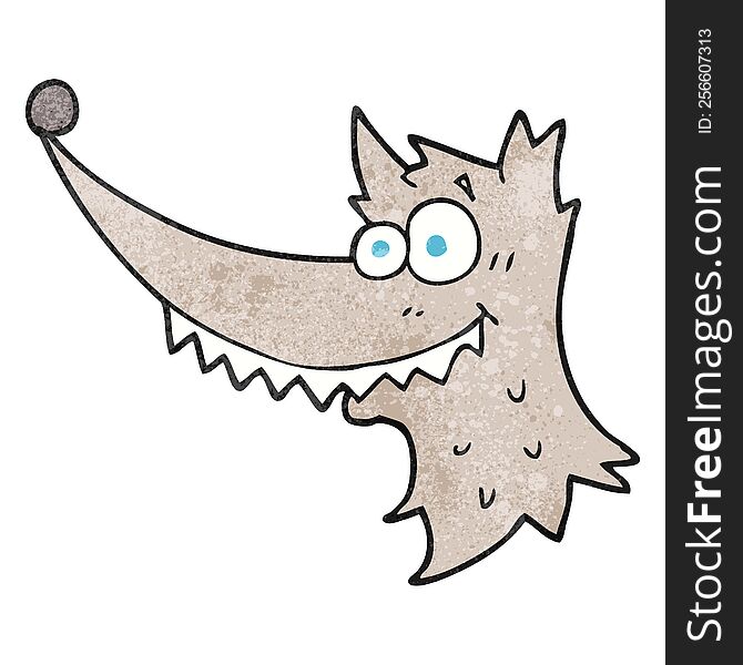 Textured Cartoon Wolf Head