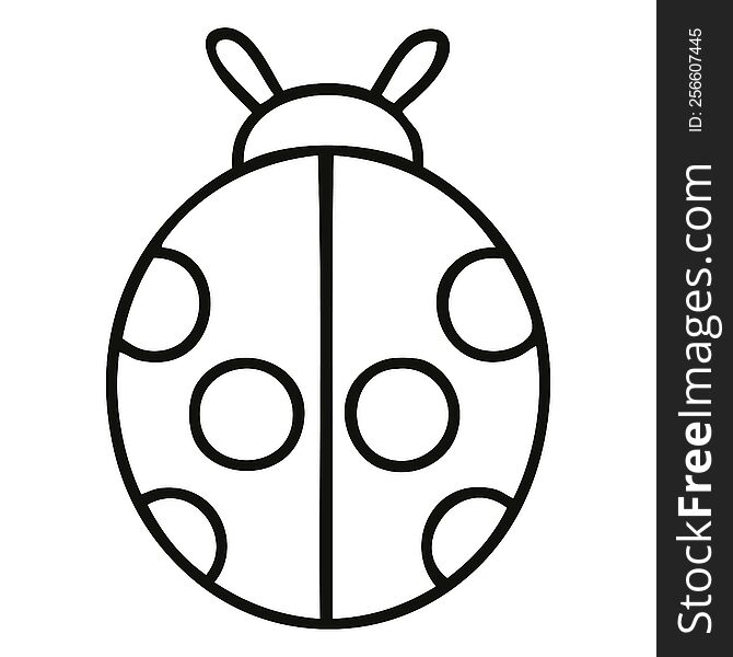 line drawing cartoon lady bug