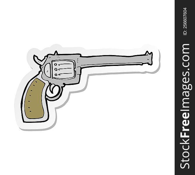 sticker of a cartoon gun