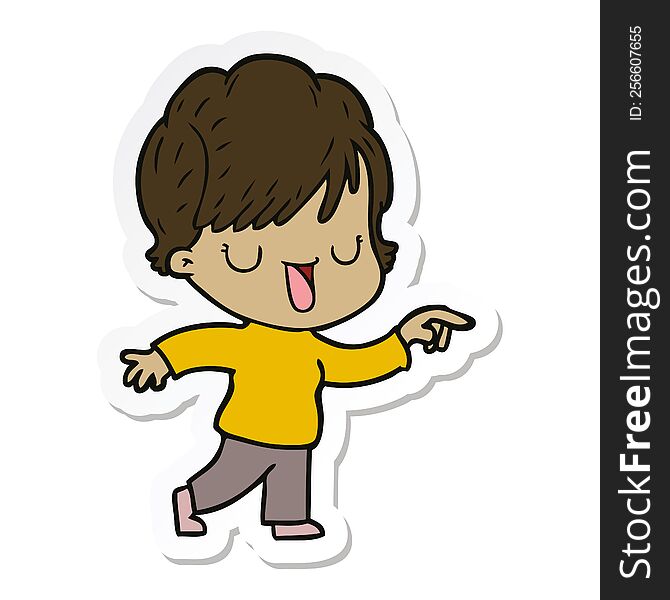 Sticker Of A Cartoon Woman Talking