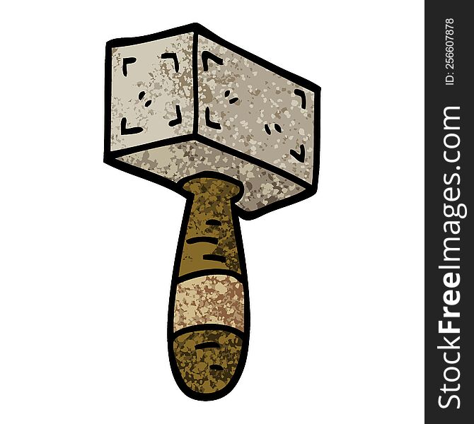 grunge textured illustration cartoon hammer