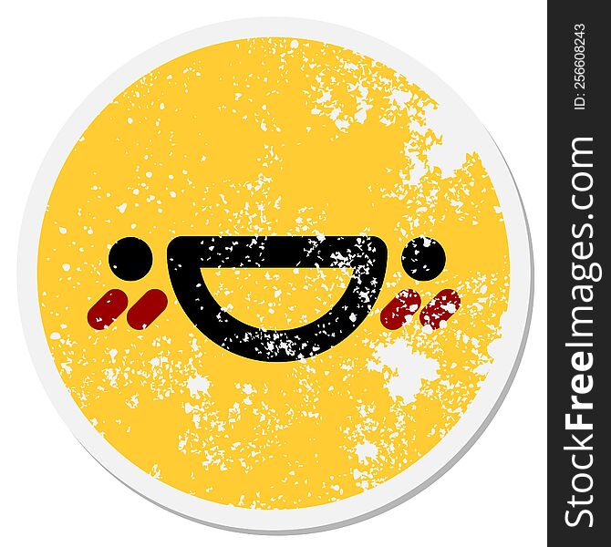 Happy Blushing Face Circular Sticker
