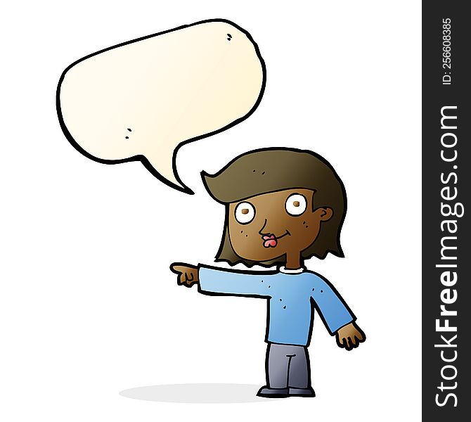 cartoon pointing person with speech bubble
