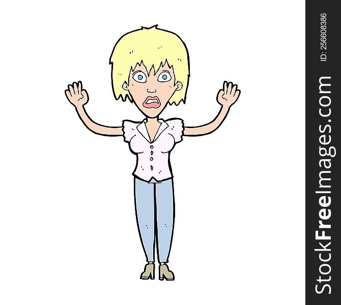 cartoon woman stressing out