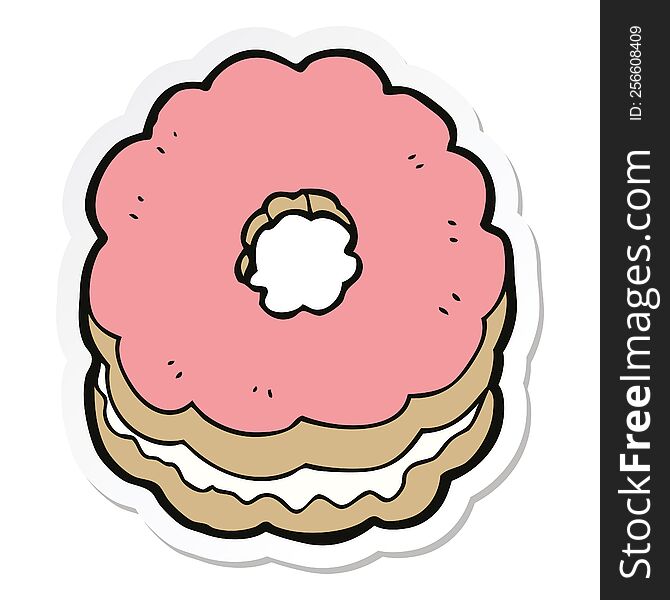 Sticker Of A Cartoon Biscuit