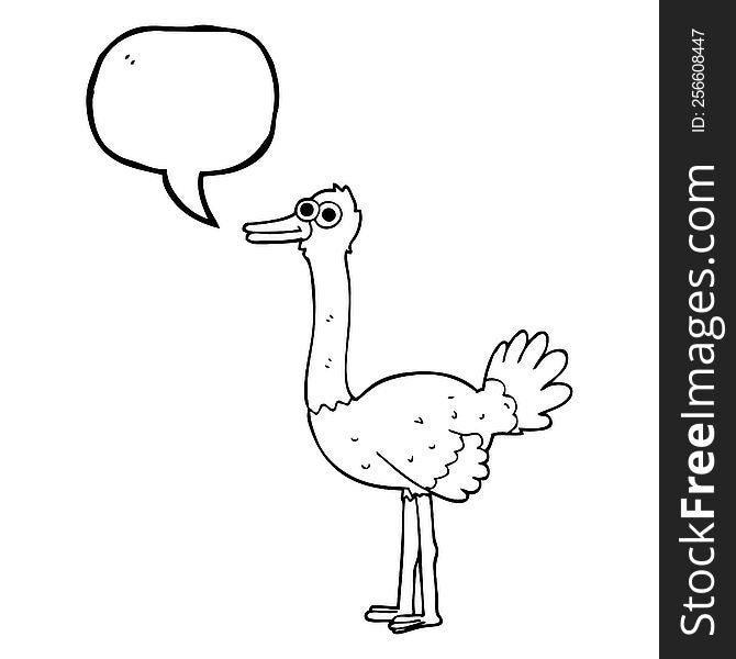 speech bubble cartoon ostrich
