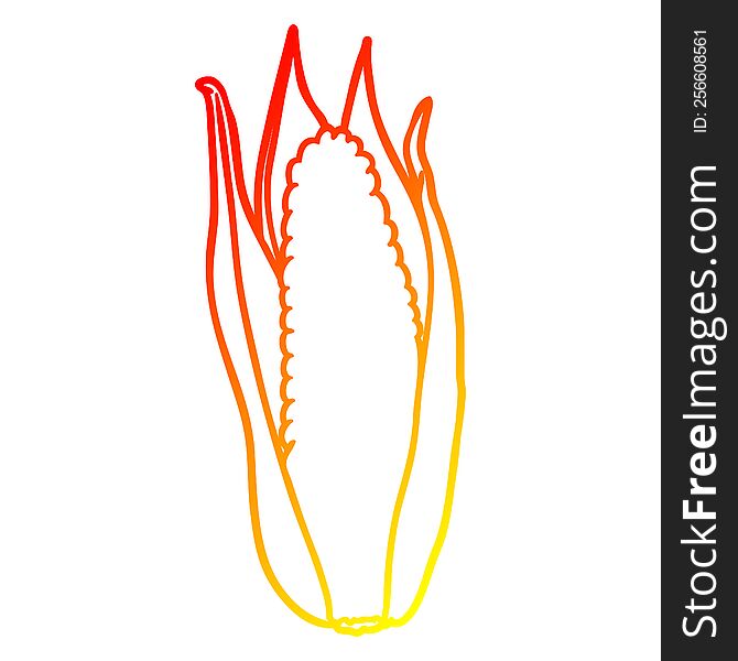 warm gradient line drawing of a organic corn