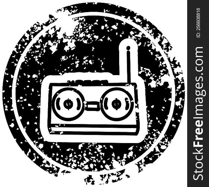 Radio Cassette Player Distressed Icon