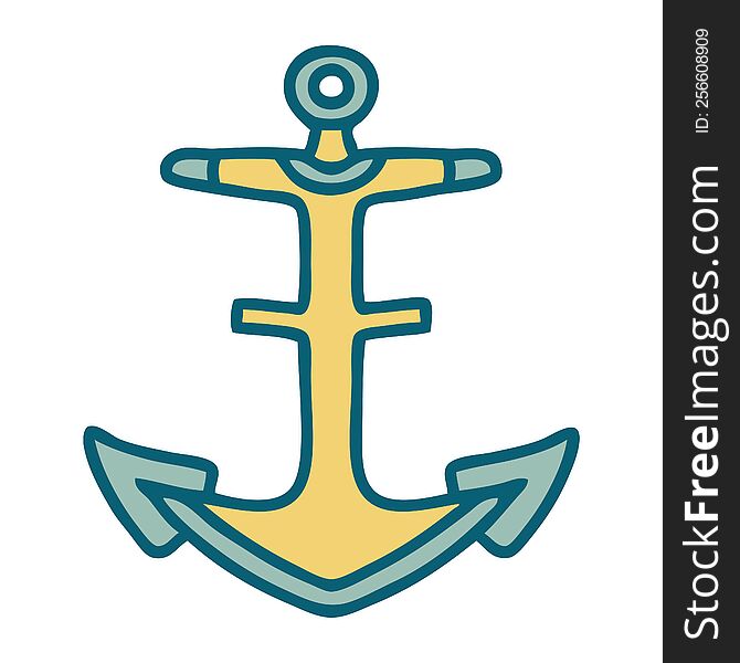 tattoo style icon of an anchor