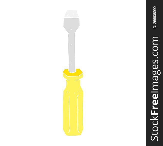 flat color illustration of screwdriver. flat color illustration of screwdriver