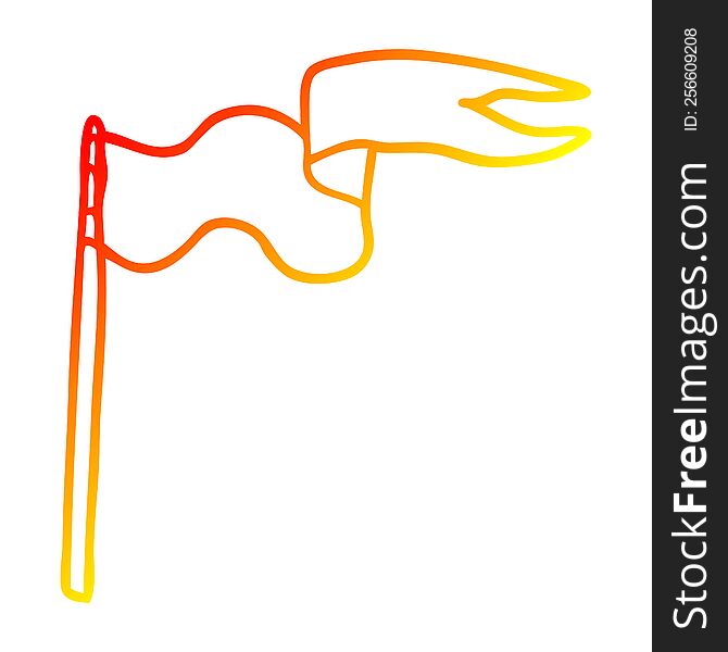 warm gradient line drawing of a cartoon flag