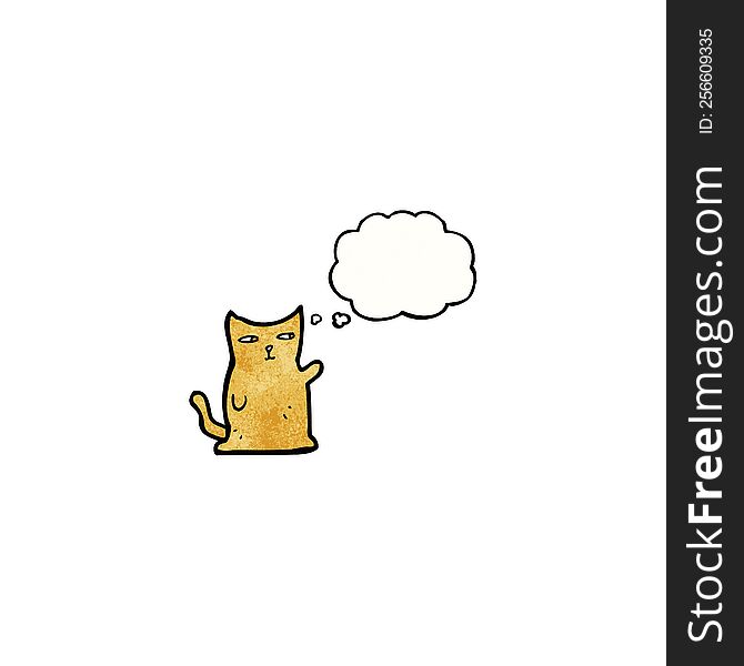 Cat With Thought Bubble Cartoon