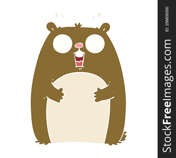 Flat Color Style Cartoon Shocked Ground Hog