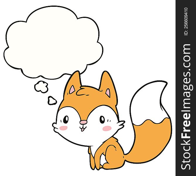 Cartoon Fox And Thought Bubble