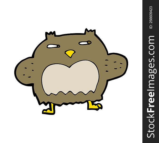 Cartoon Suspicious Owl