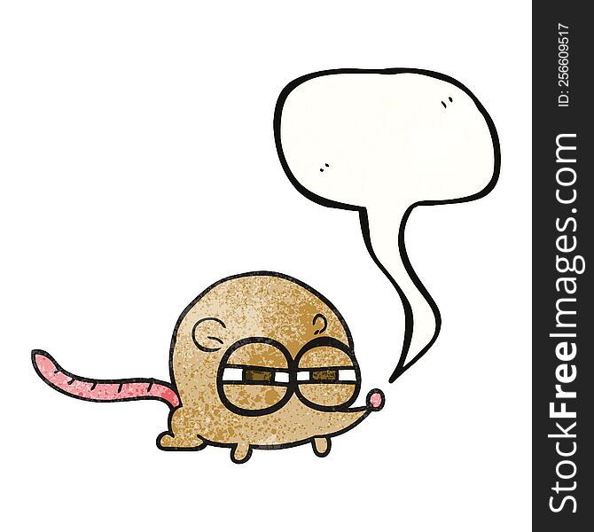 Speech Bubble Textured Cartoon Evil Mouse