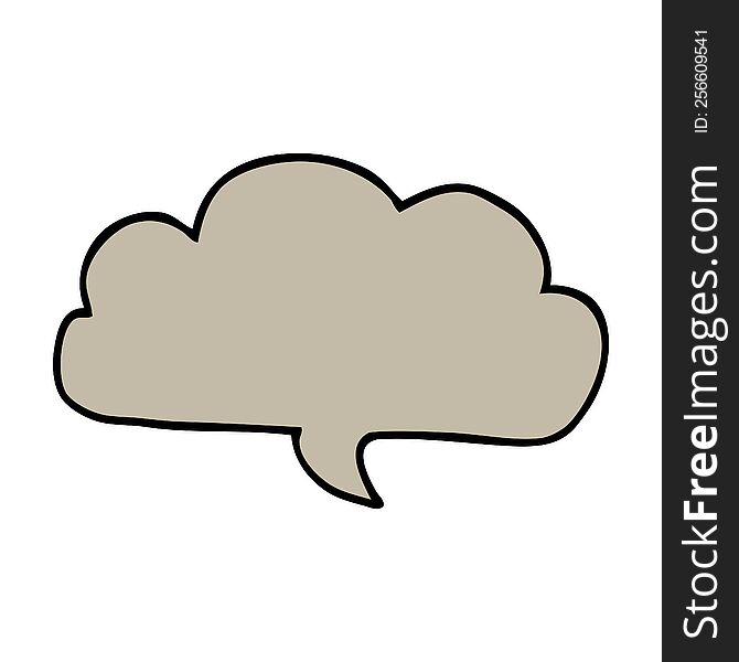 cartoon doodle cloud speech bubble