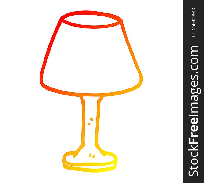warm gradient line drawing of a cartoon desk lamp