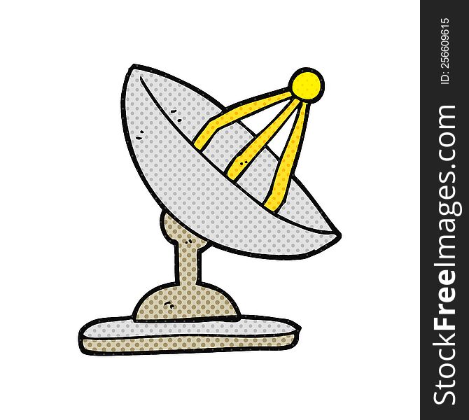 freehand drawn cartoon satellite dish