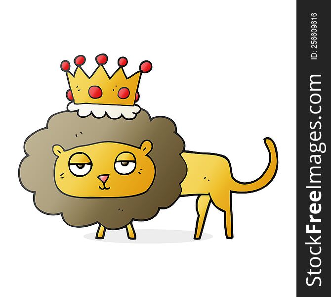 Cartoon Lion With Crown