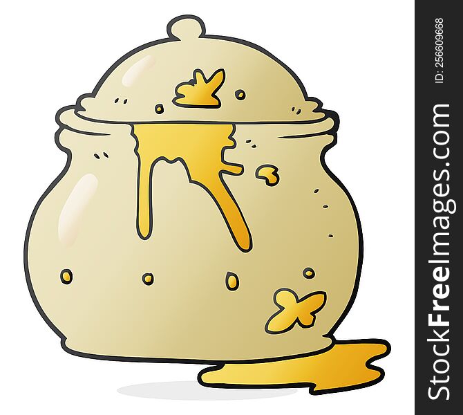 Cartoon Messy Mustard Pot