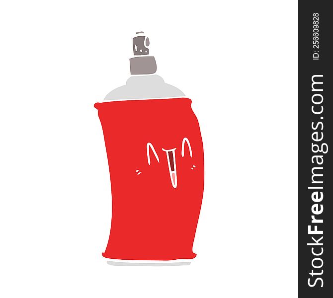 Flat Color Style Cartoon Happy Spray Can