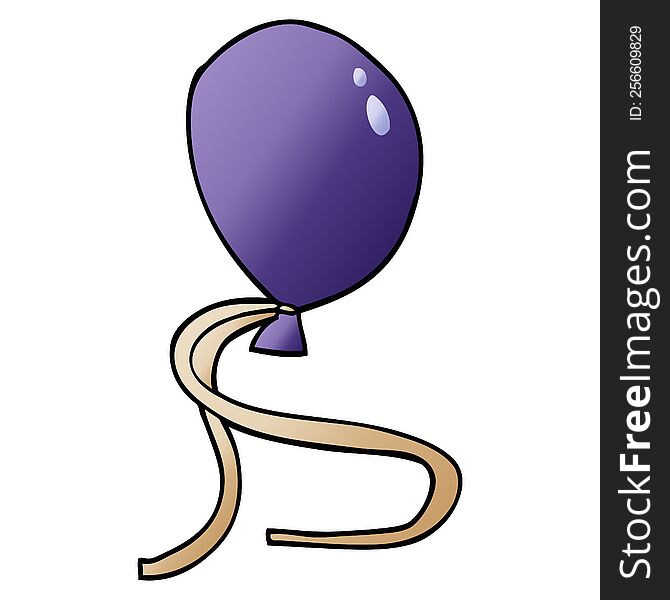 cartoon doodle ballon with string