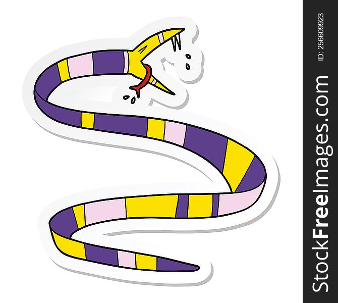 Sticker Of A Cartoon Poisonous Snake