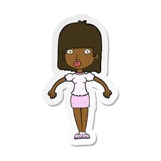 Free Sticker Of A Cartoon Woman Shrugging Shoulders Stock Photo - 256615590