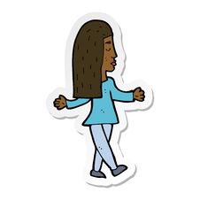 Free Sticker Of A Cartoon Woman Shrugging Shoulders Stock Photo - 256615950